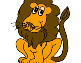 Desenho Leão pintado por fofa