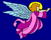 Desenho Anjo com grandes asas pintado por sofia 