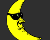 Desenho Lua com óculos de sol pintado por Rodrigo