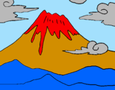 Desenho Monte Fuji pintado por Isabella