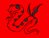Desenho Serpente com asas pintado por Marcio Ricardo