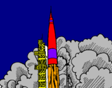 Desenho Lançamento foguete pintado por FELIZ