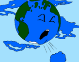 Desenho Terra doente pintado por Micaela