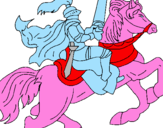 Desenho Cavaleiro a cavalo pintado por nataly 