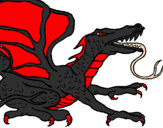 Desenho Dragão réptil pintado por HYGOR