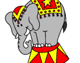 Desenho Elefante a actuar pintado por camila