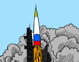 Desenho Lançamento foguete pintado por Illya