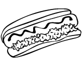Desenho Cachorro quente pintado por joana
