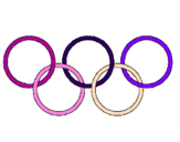 Desenho Argolas dos jogos olimpícos pintado por LUANA