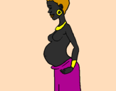 Desenho Mulher do Quénia pintado por linda negra