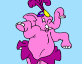 Desenho Elefante a dançar pintado por henryque