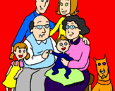 Desenho Família pintado por nadia qui ta manda