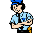 Desenho Mulher polícia pintado por brenno