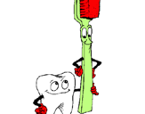 Desenho Dentes e escova de dentes pintado por luan