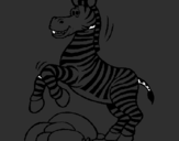 Desenho Zebra a saltar pedras pintado por lucas