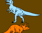 Desenho Tricerátopo e tiranossauro rex pintado por ljhm,ç;;/