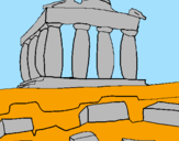 Desenho Partenon pintado por jéssica