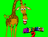 Desenho Madagascar 2 Melman pintado por maria eduarda