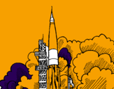 Desenho Lançamento foguete pintado por mizael