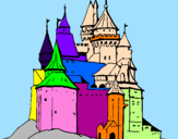 Desenho Castelo medieval pintado por valentina