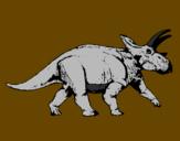 Desenho Tricerátopo pintado por allan