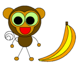 Desenho Macaco 2 pintado por Laerte