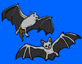 Desenho Um par de morcegos pintado por anónimo