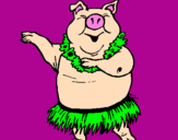 Desenho Porco havaiano pintado por jessica