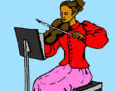 Desenho Dama violinista pintado por yasmin