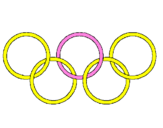 Desenho Argolas dos jogos olimpícos pintado por Joana 