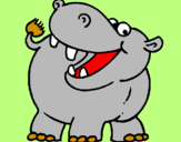 Desenho Hipopótamo pintado por popota