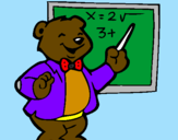 Desenho Professor urso pintado por melissa