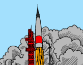 Desenho Lançamento foguete pintado por Marcelo