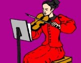 Desenho Dama violinista pintado por luana