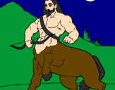 Desenho Centauro com arco pintado por ygor cezar