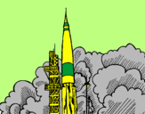 Desenho Lançamento foguete pintado por leticia3d
