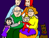Desenho Família pintado por macelli