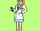 Desenho Doutora com óculos pintado por Lara 
