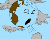 Desenho Terra doente pintado por izabela