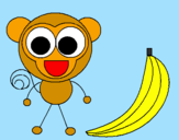 Desenho Macaco 2 pintado por carol