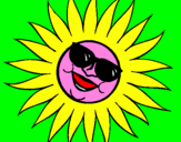 Desenho Sol com óculos de sol pintado por BRUNNO