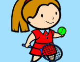 Desenho Rapariga tenista pintado por Aida