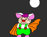 Desenho Morcego com calças pintado por aguilar