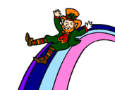 Desenho Duende no arco-íris pintado por ema