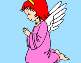 Desenho Anjo a orar pintado por sofia