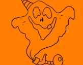 Desenho Fantasma com chapéu de festa pintado por parece o Edmar