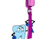 Desenho Dentes e escova de dentes pintado por MirOKAX