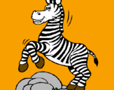 Desenho Zebra a saltar pedras pintado por carina