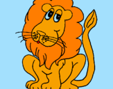 Desenho Leão pintado por ana luiza