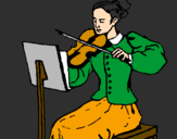 Desenho Dama violinista pintado por lucas felipe